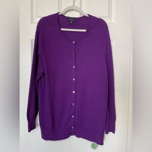 Lands' End Rich Purple Women's Cardigan